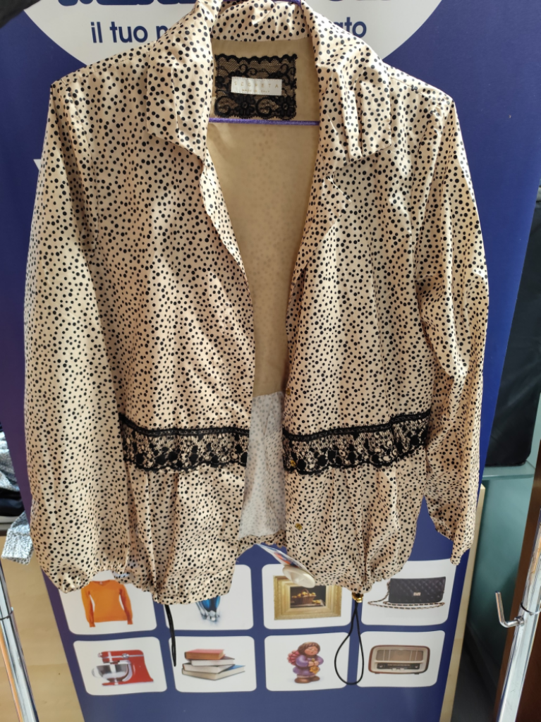 Mercatopoli Impermeabile Beige E Nero Con Pizzo Segreta Tg 42