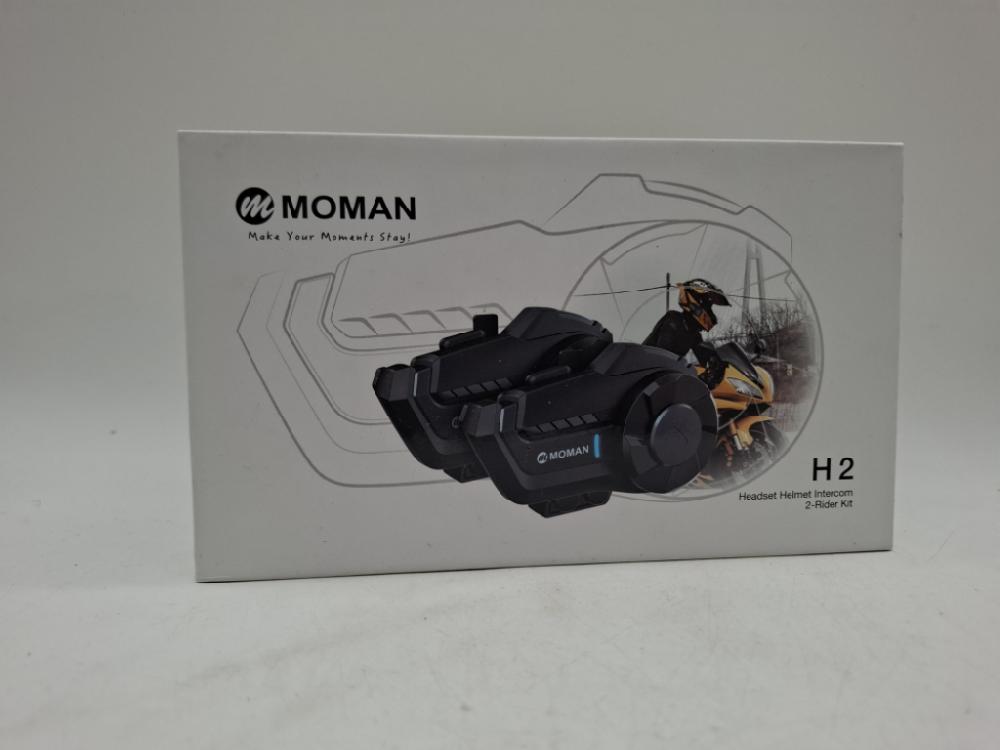 Mercatopoli Interfono Moto Moman H2 2 Pezzi Nero Auricolare Casco Moto Coppia 1000M