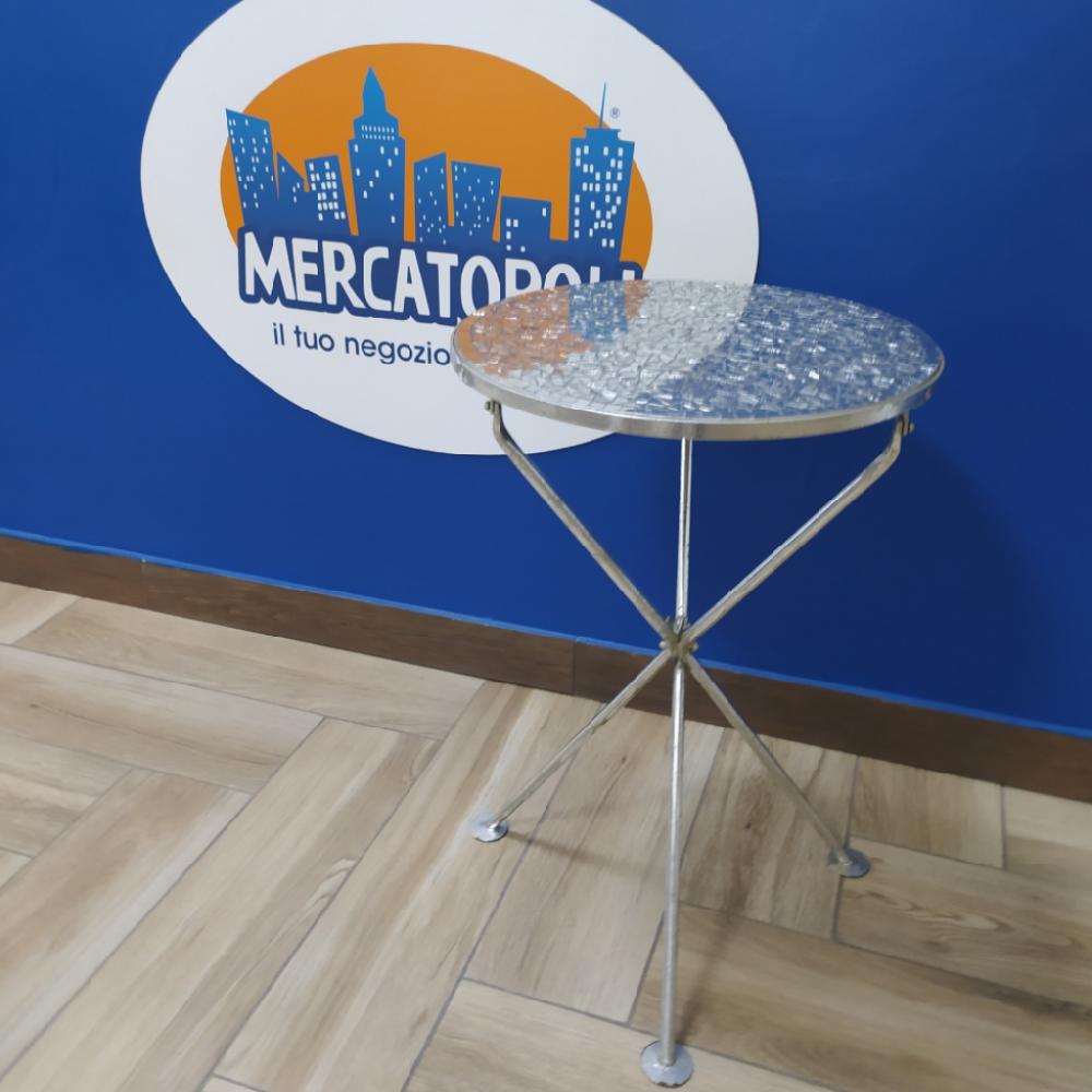 Mercatopoli Kare Design Tavolino Pieghevole Appendibile Mosaico Vetro D 36cm