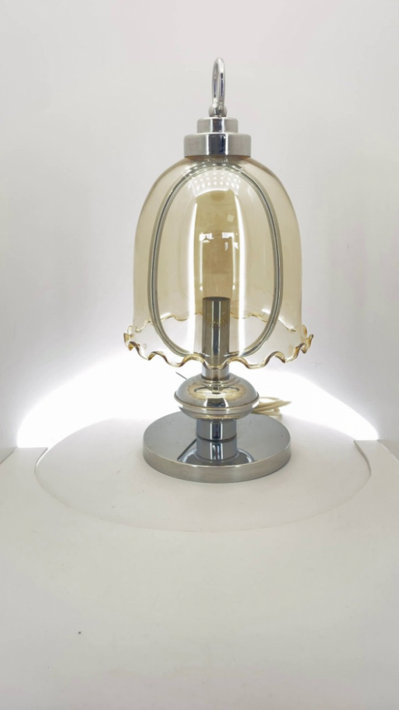 Mercatopoli Lampada Abat Jour Campana Vetro D20h40cm. Prz Cad Legg Imp