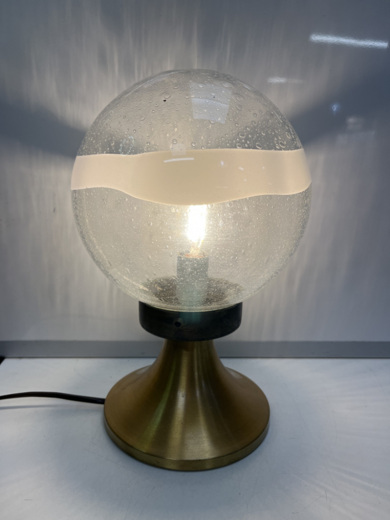 Mercatopoli Lampada Tavolo / Comodino Vintage In Vetro Soffiato Ø 18 Cm