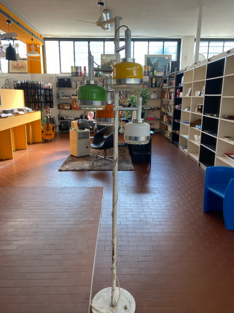 Mercatopoli LAMPADA VINTAGE DESIGN STILNOVO A 4 LUCI OPALINE COLORATE