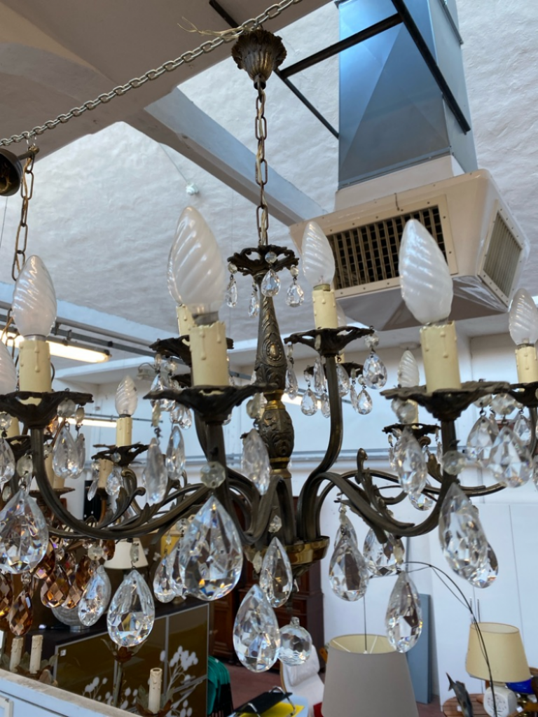 Mercatopoli Lampadario A Gocce Da 12 Luci In Metallo