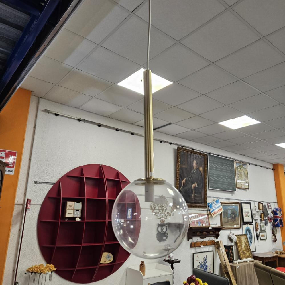 Mercatopoli Lampadario A Sospensione Maisons Du Monde Gambo Ottone Boccoia Vetro D20cm Nuovo