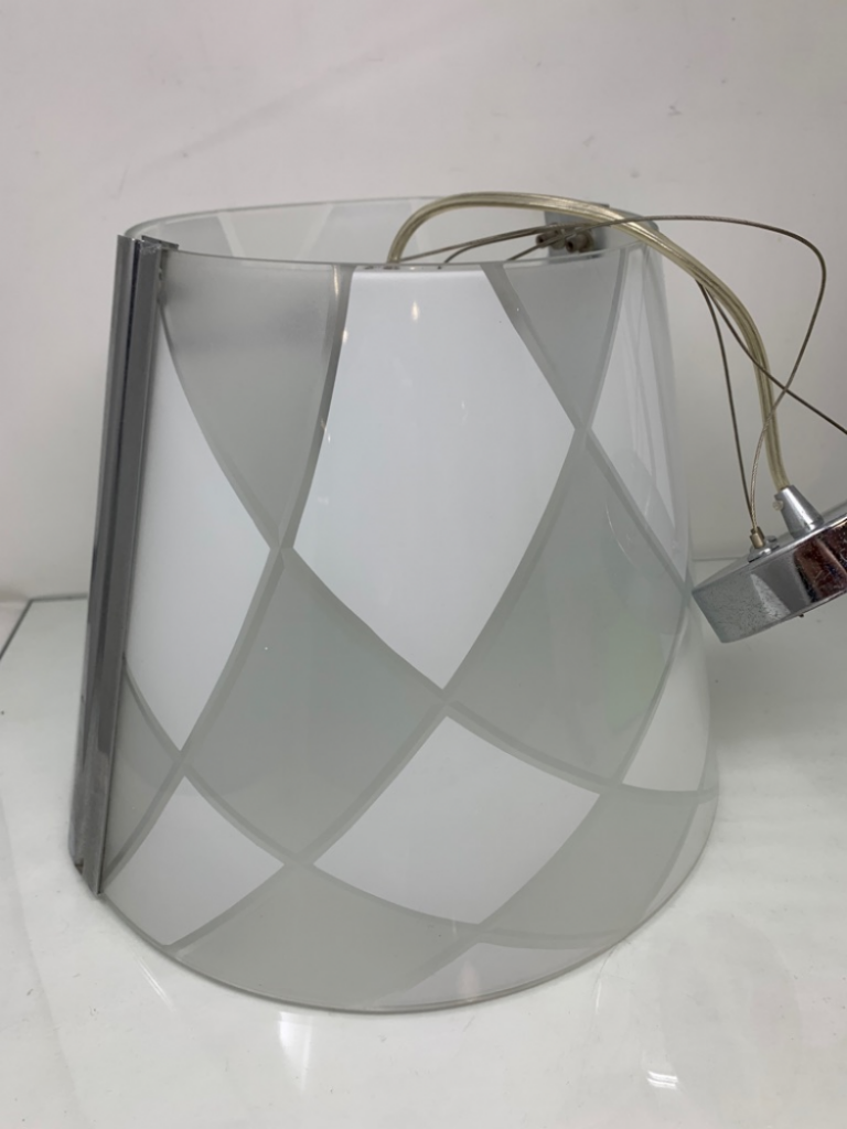 Mercatopoli Lampadario Campana Vetro Stampa Scacchi