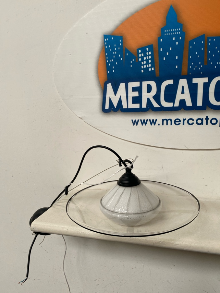 Mercatopoli Lampadario In Vetro Ad Una Luce Con Disco