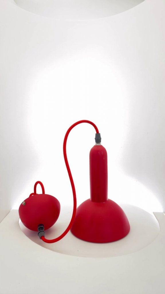 Mercatopoli Lampadario Pendente Rosso Metallo D14cm