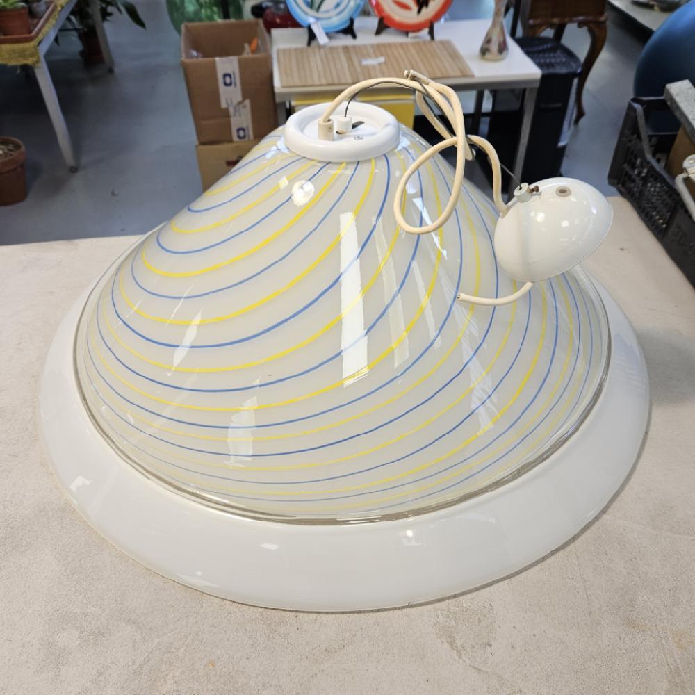 Mercatopoli Lampadario Tipo Murano Spirale Gialla E Blu D65cm