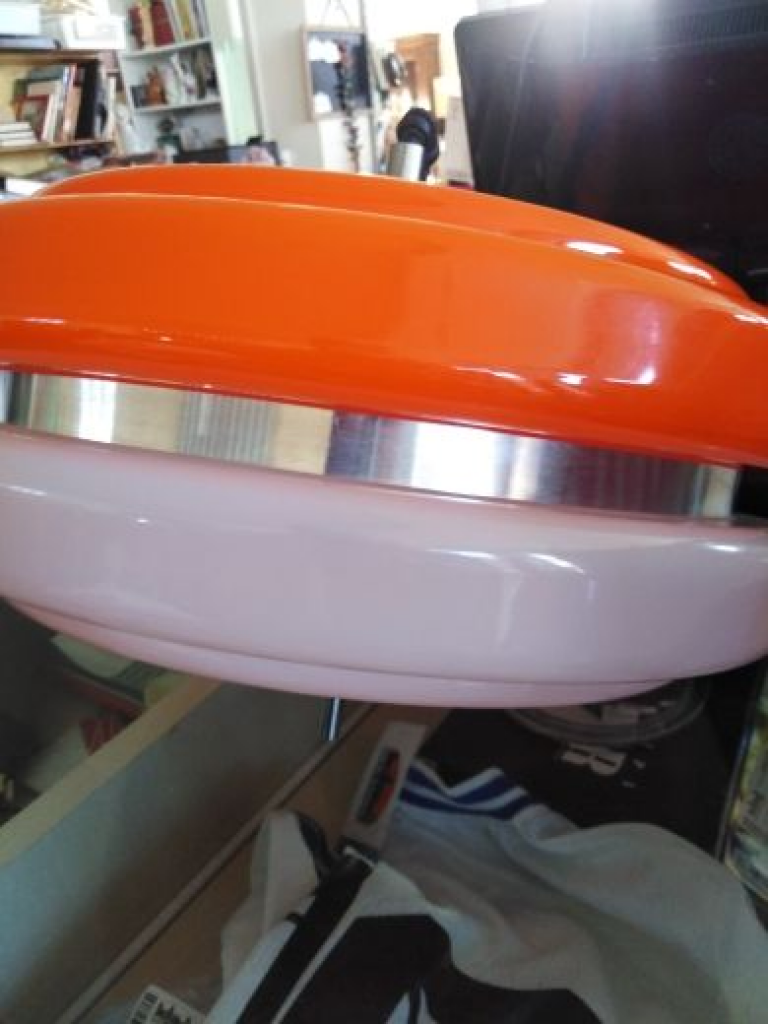 Mercatopoli Lampadario Vintage Plastica Bianco E Arancione