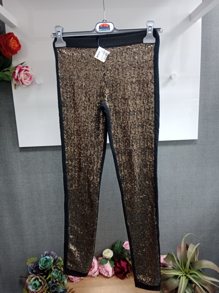 Mercatopoli Leggins Calzedonia Nera Brille' Oro Tg S