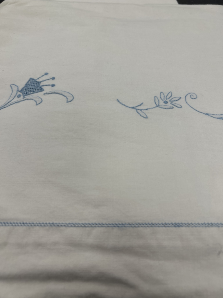 Mercatopoli Lenzuolo Matrimoniale Con Federe Fiori Rete Blu