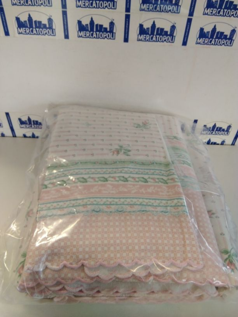 Mercatopoli Lenzuolo Sopra + Sotto Felpato Con Federa Rosa Una Piazza E Mezza