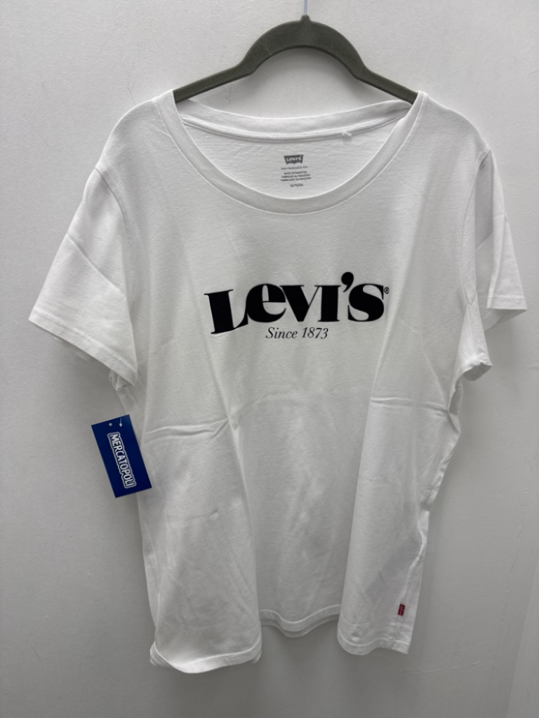 Mercatopoli Levis Maglia Bianca Scritta Nera Man Corta Xl