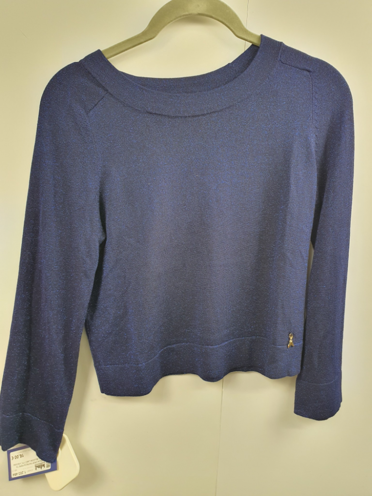 Mercatopoli Maglia Crop Patrizia Pepe Tg Small Blucon Lamè 77% Viscosa