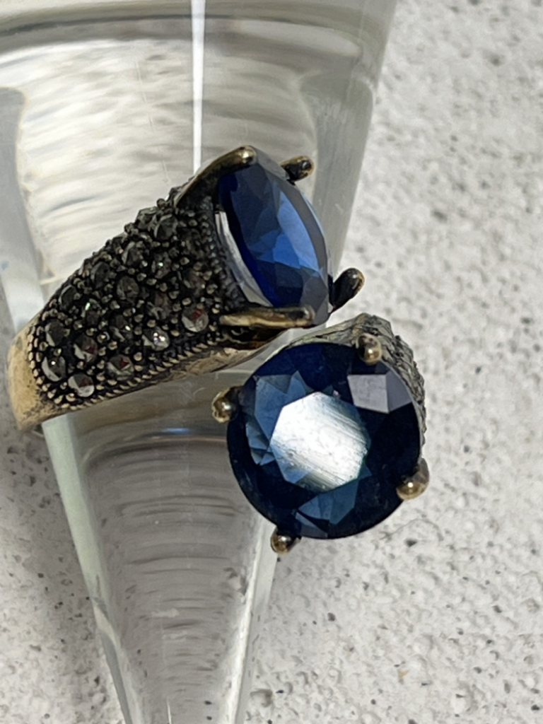 Mercatopoli Anello* Contrariè Cristalli Blu 16