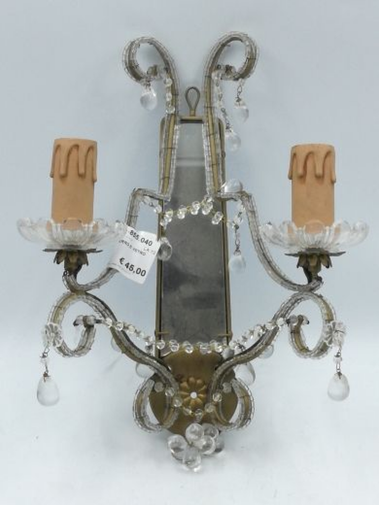Mercatopoli Applique 2 Luci Ferro E Vetro