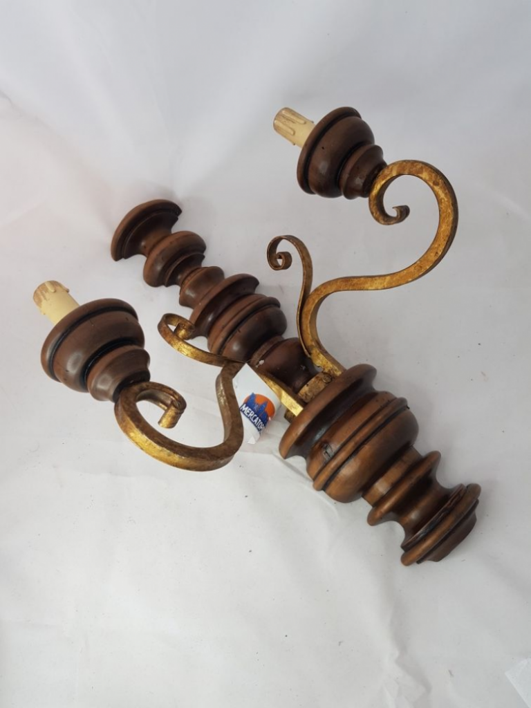 Mercatopoli Applique Legno 2 Luci