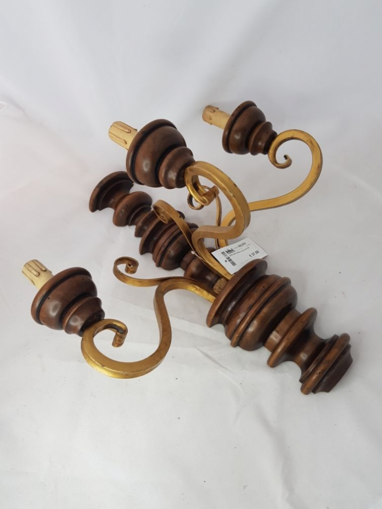 Mercatopoli Applique Legno 3 Luci H 50 cm