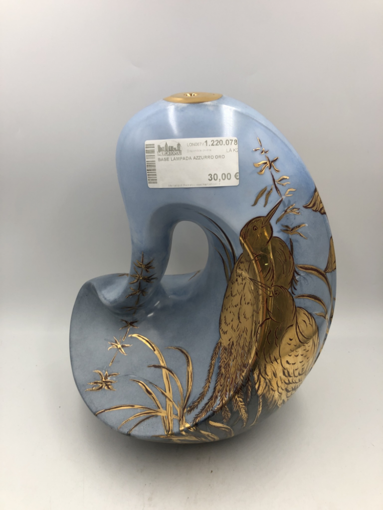 Mercatopoli Base Lampada Azzurro Oro