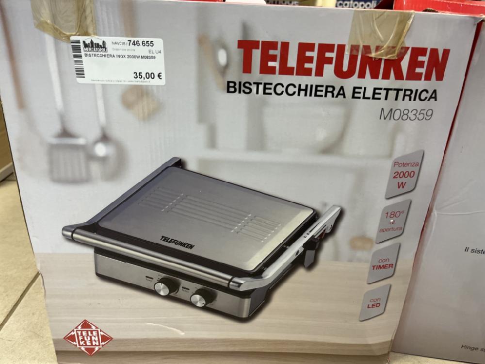Mercatopoli BISTECCHIERA INOX 2000W M08359
