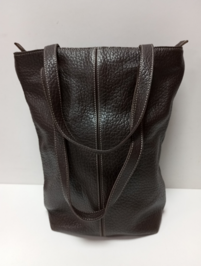 Mercatopoli Borsa Vera Pelle Manici Spalla Marrone