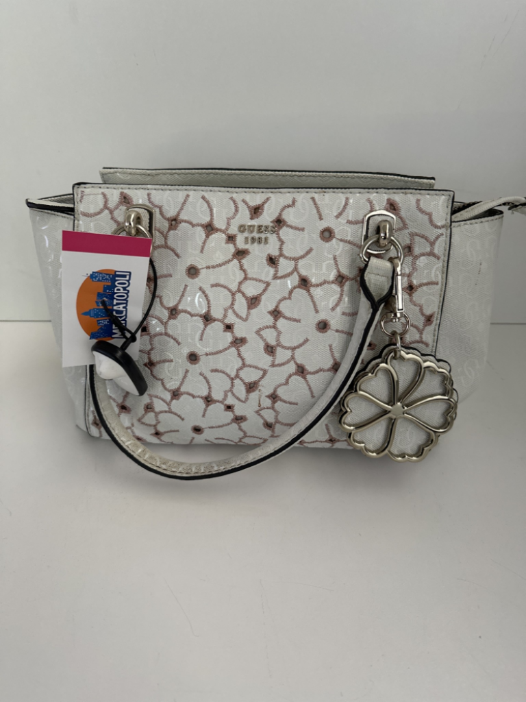Mercatopoli BORSETTA BIANCA RICAMO FIORI GUESS