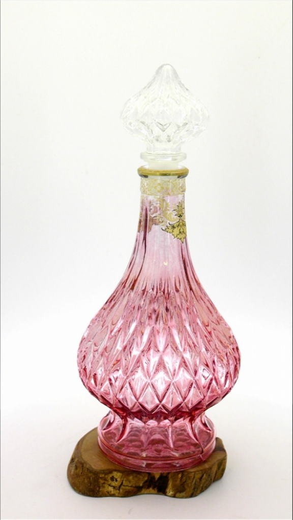 Mercatopoli Bottiglia Vetro Liquore Bombata Rosa