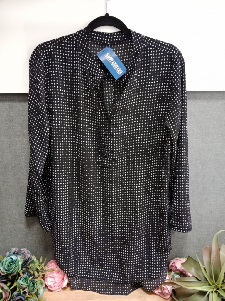 Mercatopoli Camicia Nera Pois Bianca Tg M/l