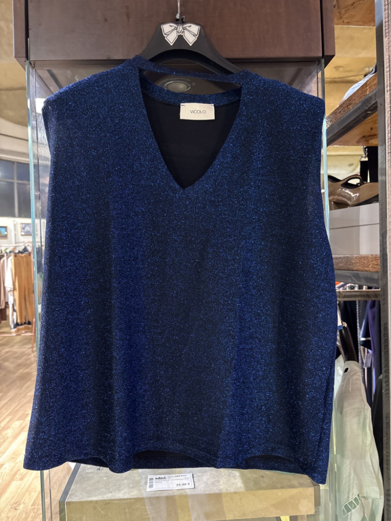 Mercatopoli CANOTTA VICOLO AZZURRA LUREX TG.46