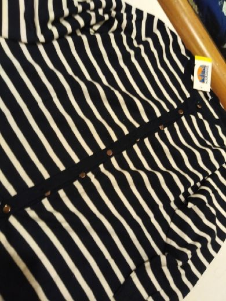 Mercatopoli Cardigan D/M A Fasce Blu E Bianca
