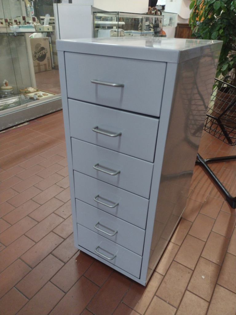Mercatopoli Cassettiera Grigia Metallo Ikea Helmer