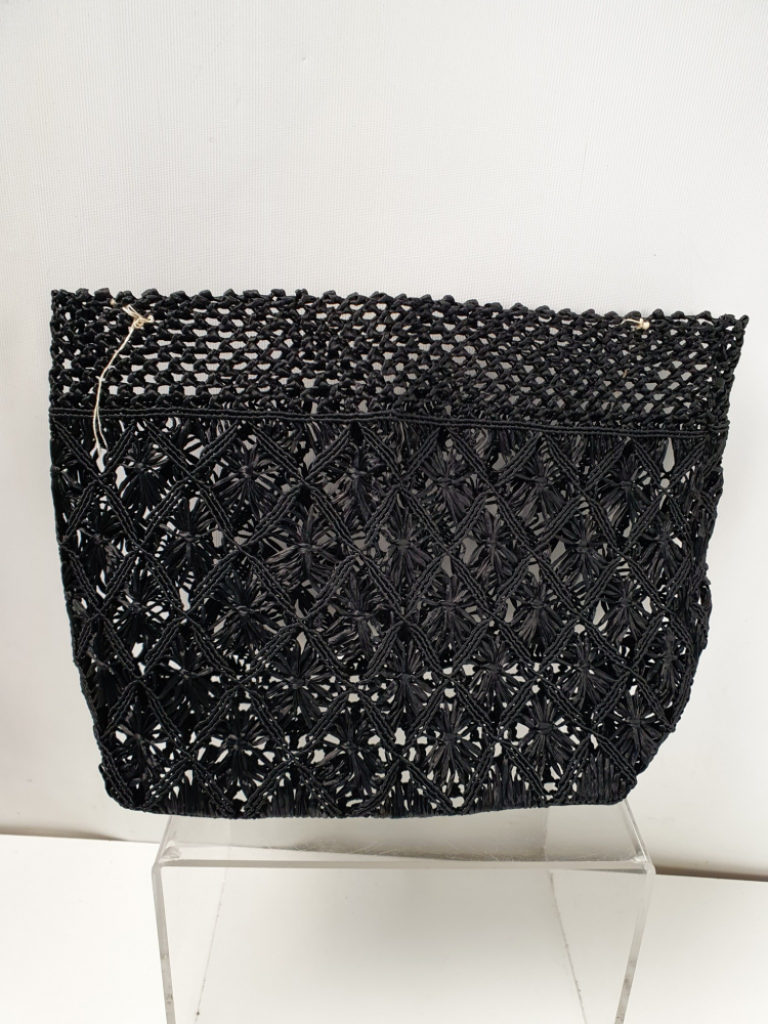 Mercatopoli Cestino Raffia Nero Cm 25x19x8 Circa