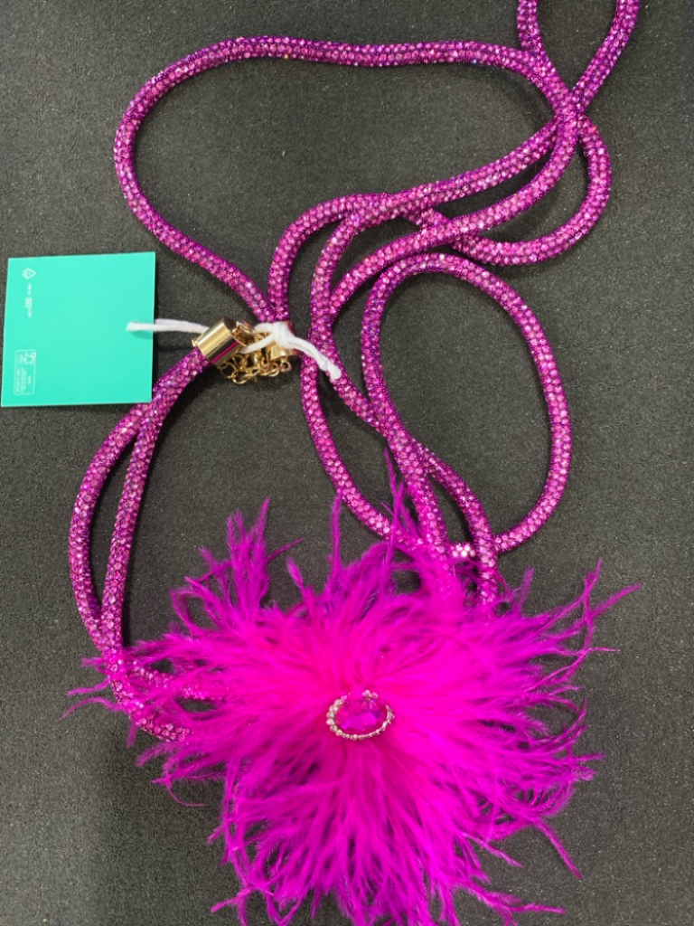 Mercatopoli COLLANA FUCSIA LE PIUME CIONDOLO W