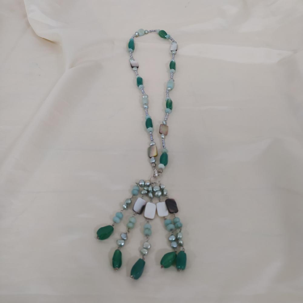 Mercatopoli Collana Pietre Verde/Grigio