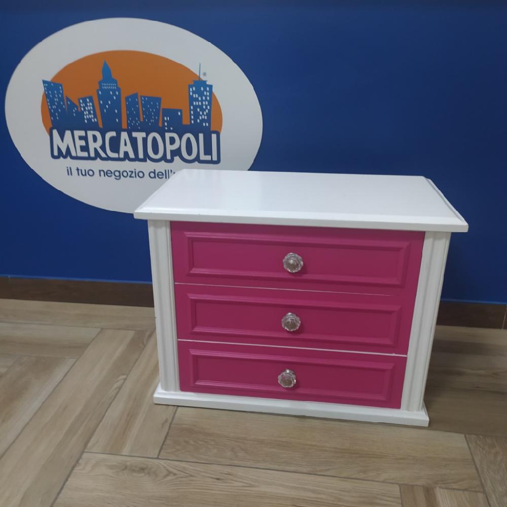 Mercatopoli Comodino Bianco/Fucsia L60 H 44 P32
