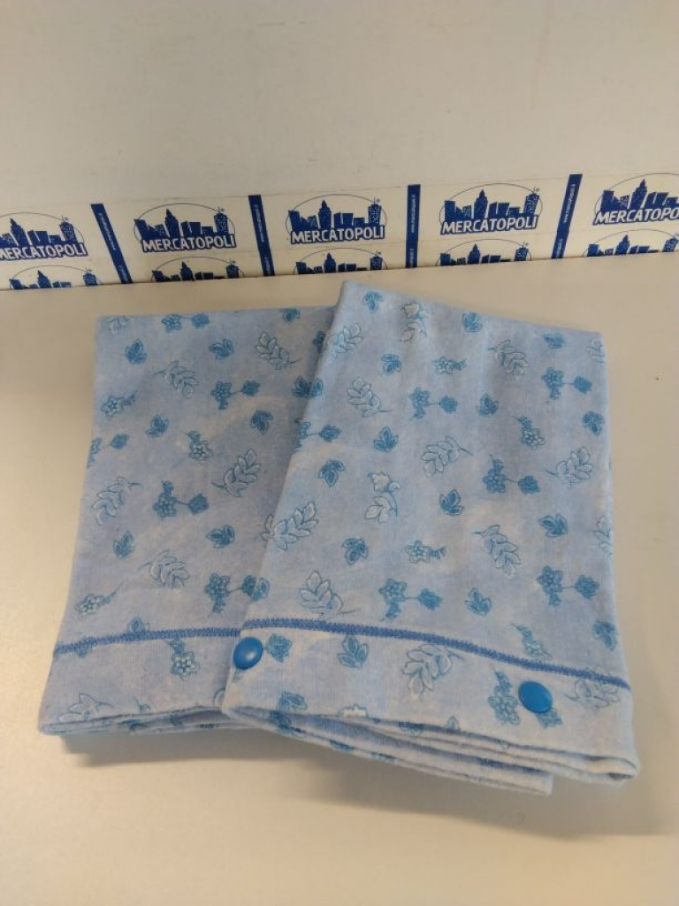 Mercatopoli Coppia Federe Azzurre Felpate