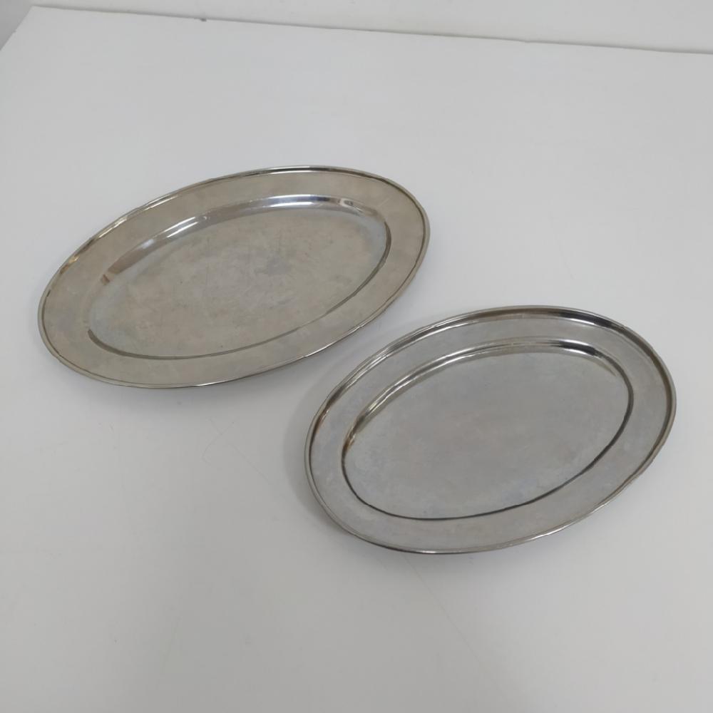 Mercatopoli Coppia Vassoi Inox 17x25cm