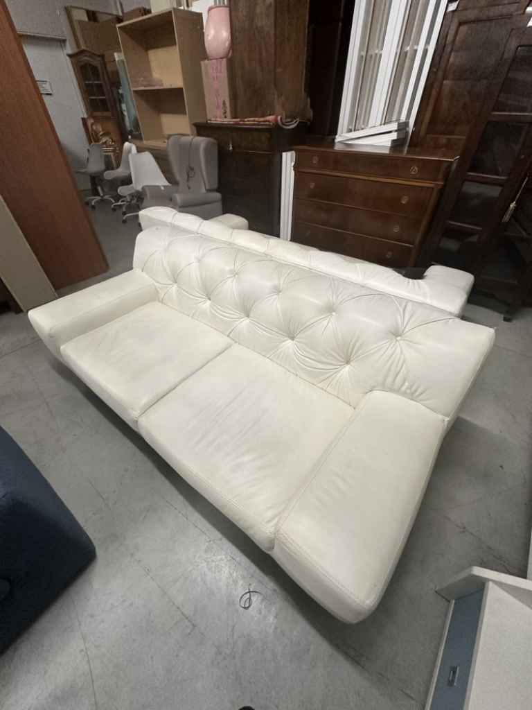 Mercatopoli Divano In Pelle Bianco