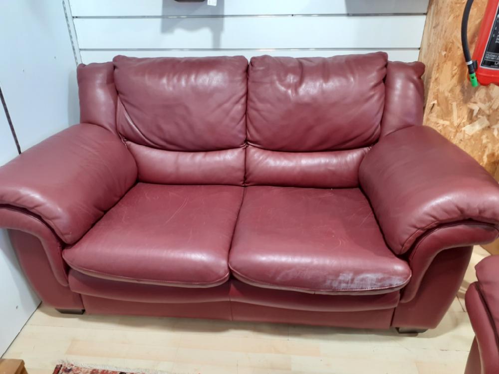 Mercatopoli Divanoletto In Pelle Bordeaux 2 Posti