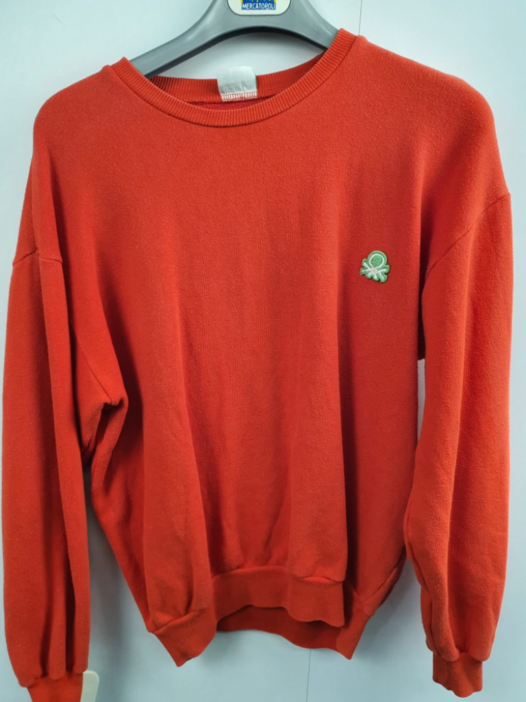 Mercatopoli Felpa Rossa Benetton Vintage '80 Tg M