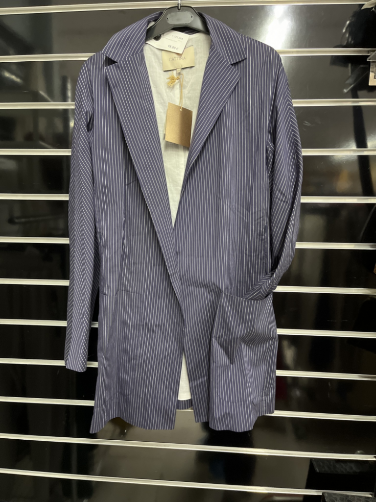 Mercatopoli Giacca D Cattina 44 Blu Riga Bianca