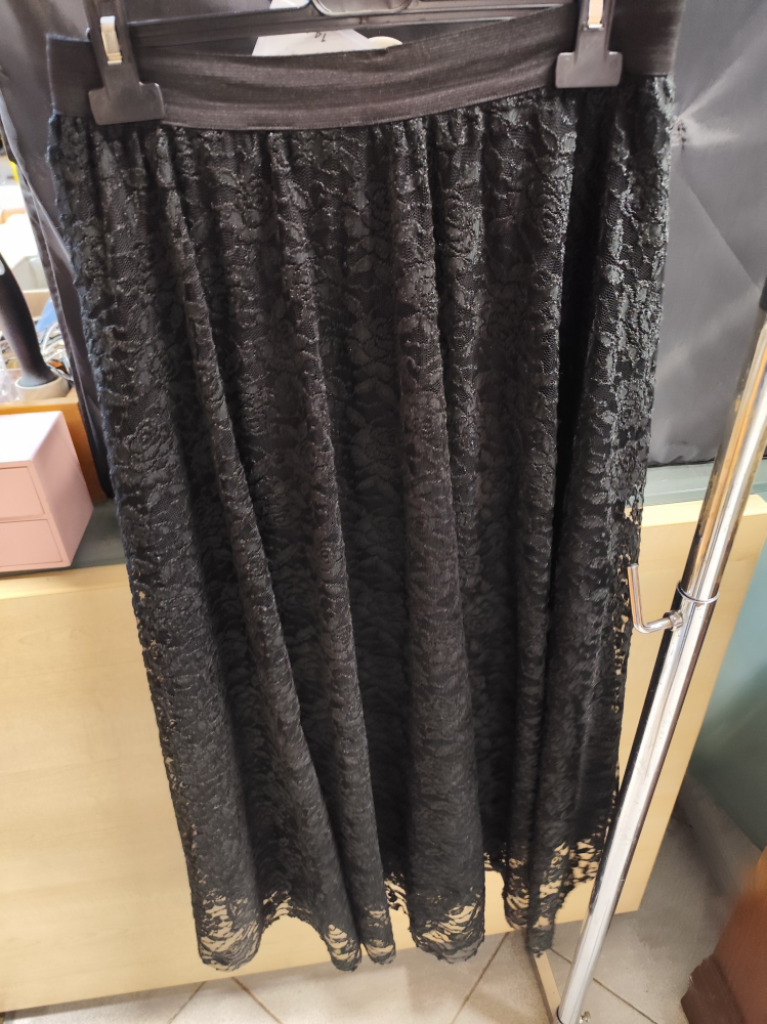 Mercatopoli Gonna Lunga In Pizzo Nero Tg U