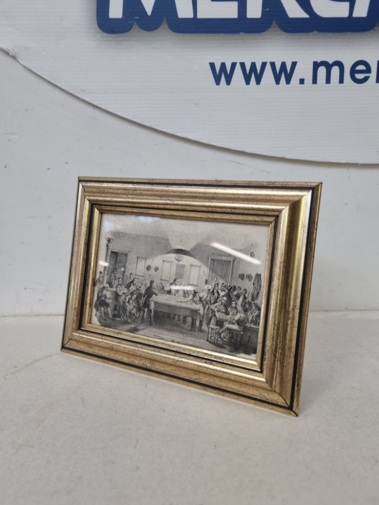 Mercatopoli Incisione In Cornicina Dorata