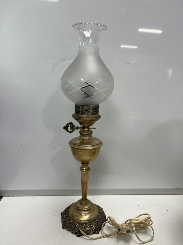 Mercatopoli Lampada Metallo Stile Olio H 47 Cm