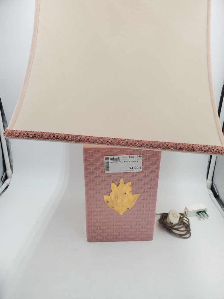 Mercatopoli Lampada Rosa Foglia Dorata