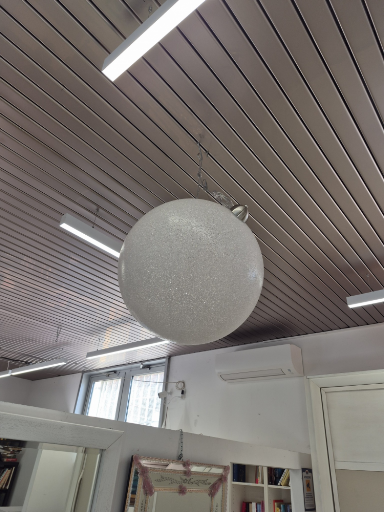 Mercatopoli Lampadario A Palla Bianco