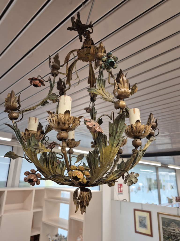 Mercatopoli Lampadario In Ferro Vintage