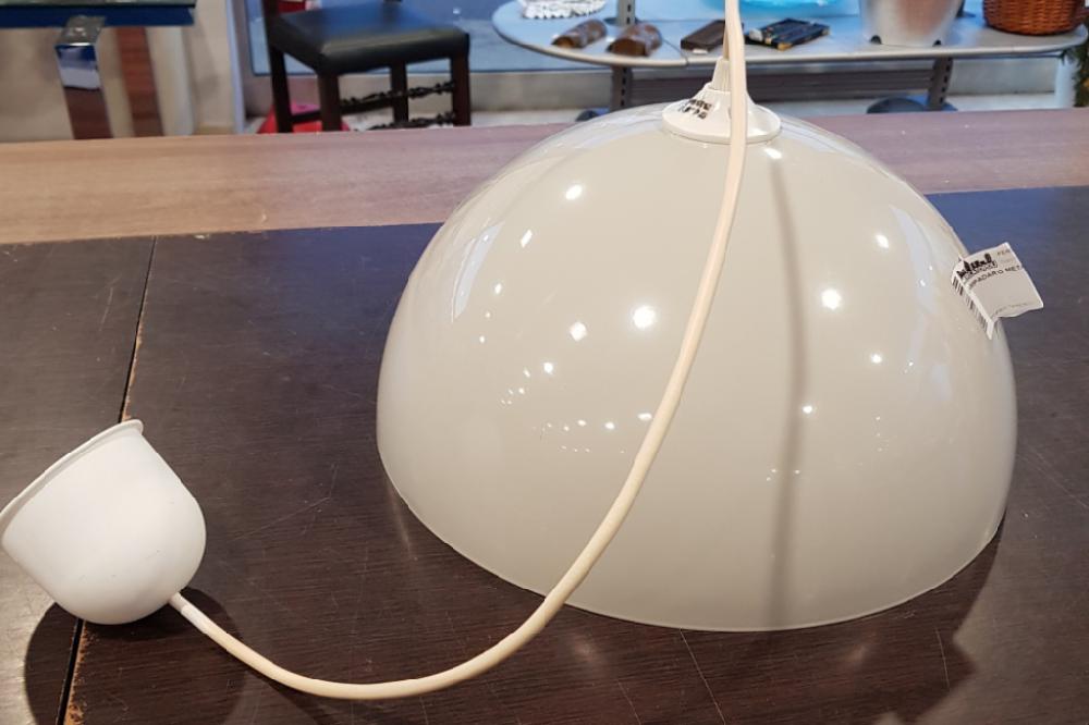 Mercatopoli Lampadario Metallo Bianco Ø34