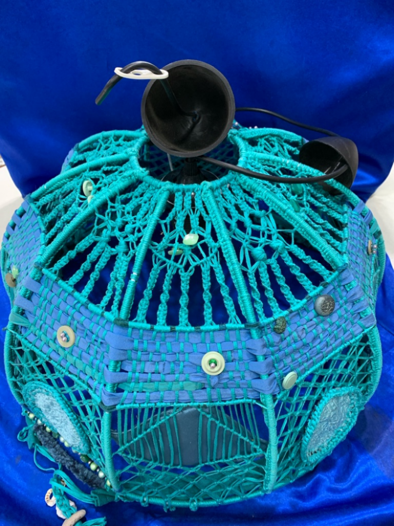 Mercatopoli LAMPADARIO TESSUTO CELESTE DIA 45 W