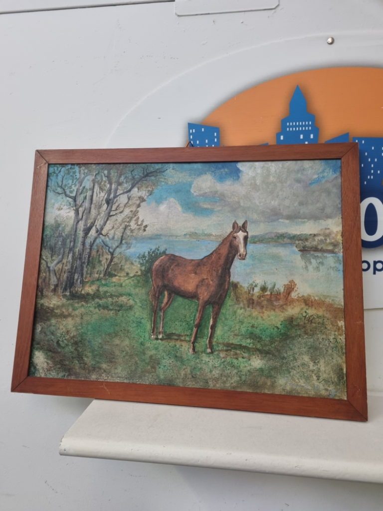 Mercatopoli Olio Su Cartone Cavallo